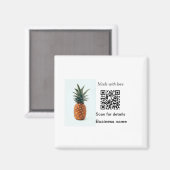 Aimant Code QR simple de nourriture de fruit d'ananas dét (Recto/Verso)