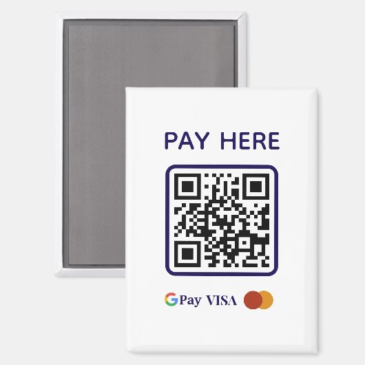 Aimant Code QR simple et professionnel pour le paiement p (Recto/Verso)