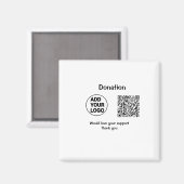 Aimant Code QR simple minimal ajouter logo texte médias s (Recto/Verso)