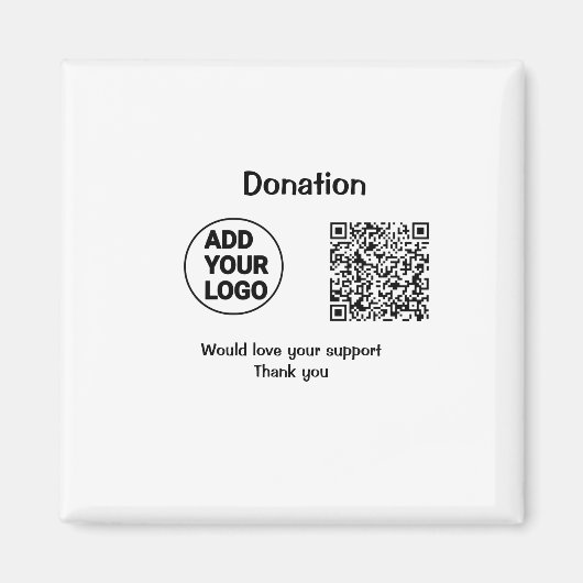 Aimant Code QR simple minimal ajouter logo texte médias s (Devant)