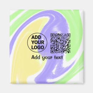 Aimant Code qr simple minimaliste ajouter logo nom du cod
