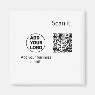Aimant Code QR simple minimaliste ajouter un logo scanner