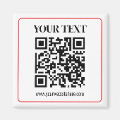 Aimant Code QR simple noir et blanc avec bordure rouge (Devant)