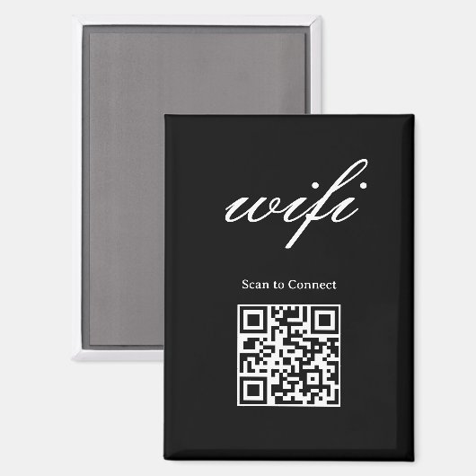 Aimant | Code Qr Wifi Moderne (Recto/Verso)