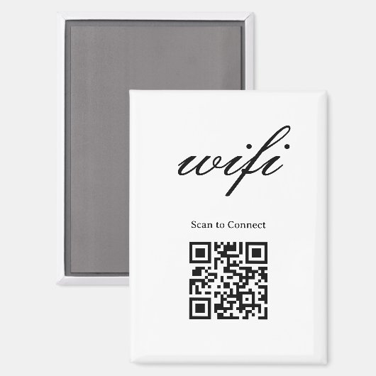 Aimant | Code Qr Wifi Moderne (Recto/Verso)