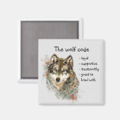 Aimant Code Wolf Couleur d'eau inspirée Animaux sauvages (Recto/Verso)