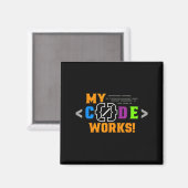 Aimant Code works funny programmer coding software (Recto/Verso)