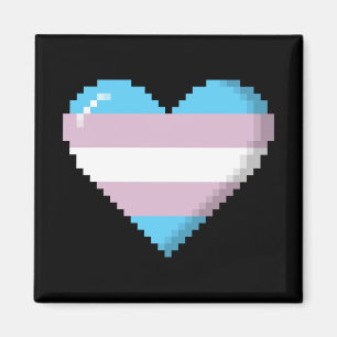 Aimant Coeur à 8 bits de pixel de fierté de transsexuel