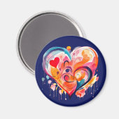 Aimant Coeur aquarelle (Recto/Verso)