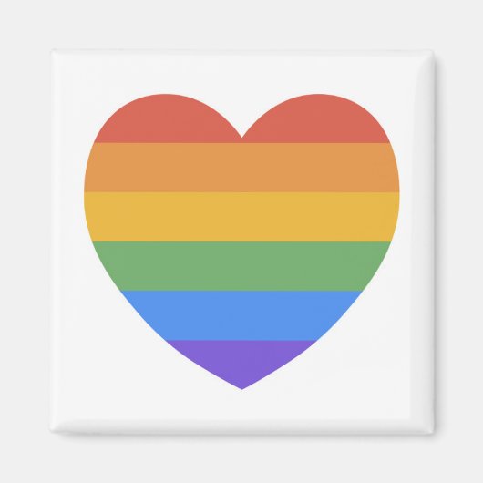 Aimant Coeur arc-en-ciel (Devant)