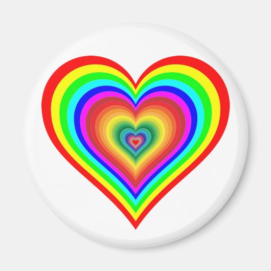 Aimant Coeur arc-en-ciel (Devant)