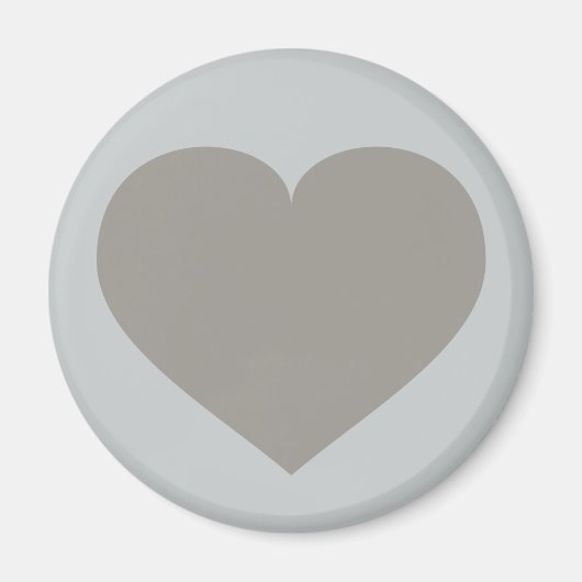 Aimant Coeur argenté solide (Devant)