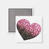 Aimant Cœur avec des volutes (Recto/Verso)