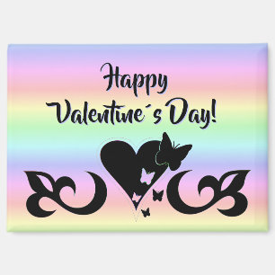 Aimant Coeur avec papillon et Lily