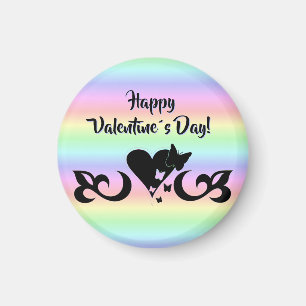 Aimant Coeur avec papillon et Lily