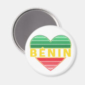 Aimant Coeur béninois, I Love Bénin (Recto/Verso)