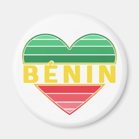 Aimant Coeur béninois, I Love Bénin (Devant)