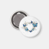 Aimant Coeur bijoux avec papillons Morpho (Recto/Verso)
