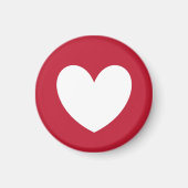 Aimant Coeur blanc en rouge (Devant)