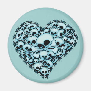 Aimant Coeur bleu de crâne