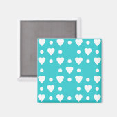 Aimant Coeur bleu et blanc motif (Recto/Verso)