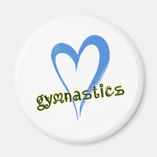 Aimant Coeur bleu gymnastique (Devant)