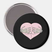 Aimant Coeur Butt Hug Skeleton Mains Classique (Recto/Verso)
