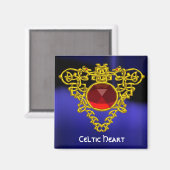 Aimant Coeur celtique avec rubis rouge (Recto/Verso)
