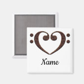 Aimant Coeur Clé Cuivre Double Basse Customisé (Recto/Verso)