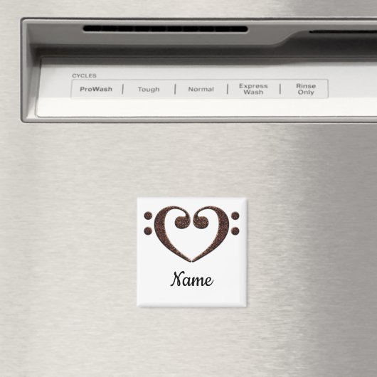 Aimant Coeur Clé Cuivre Double Basse Customisé (In Situ (Lave-vaisselle))