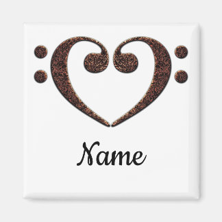Aimant Coeur Clé Cuivre Double Basse Customisé