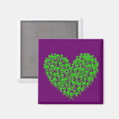 Aimant Coeur crâne vert (Recto/Verso)