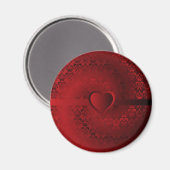 Aimant Coeur damassé rouge (Recto/Verso)