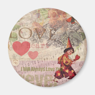 Aimant Cœur d'amour Chérubin de la Saint-Valentin