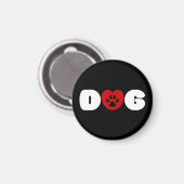 Aimant Coeur d'amour de chien (Recto/Verso)