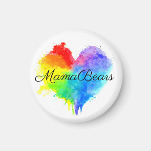 Aimant Coeur d'arc-en-ciel avec le nom de groupe