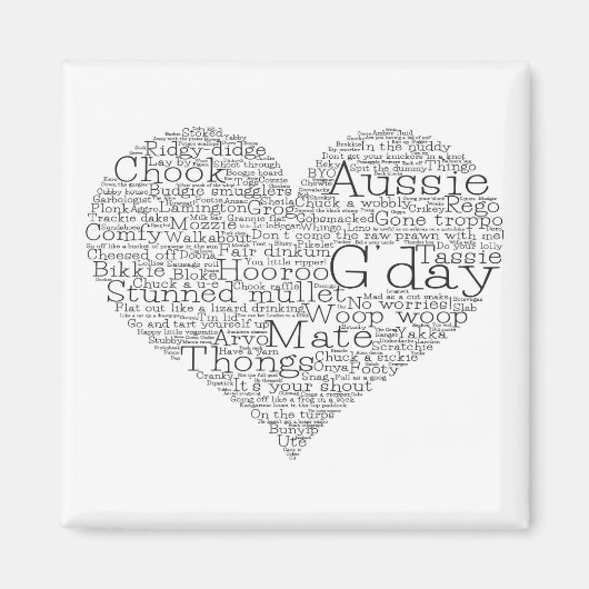 Aimant Coeur d'argot australien (Devant)