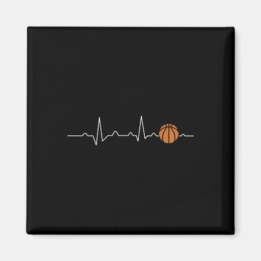 Aimant Coeur de basket-ball 1 (Devant)