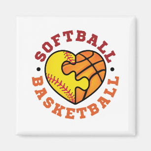 Aimant Coeur de basketball de softball