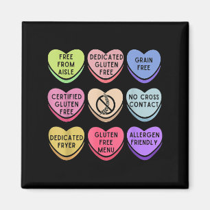 Aimant Cœur de bonbons de la Saint-Valentin sans gluten C