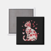 Aimant Cœur de chat de la Saint-Valentin - Joyeuse Méowen (Recto/Verso)