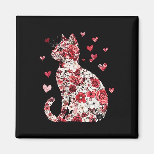 Aimant Cœur de chat de la Saint-Valentin - Joyeuse Méowen (Devant)