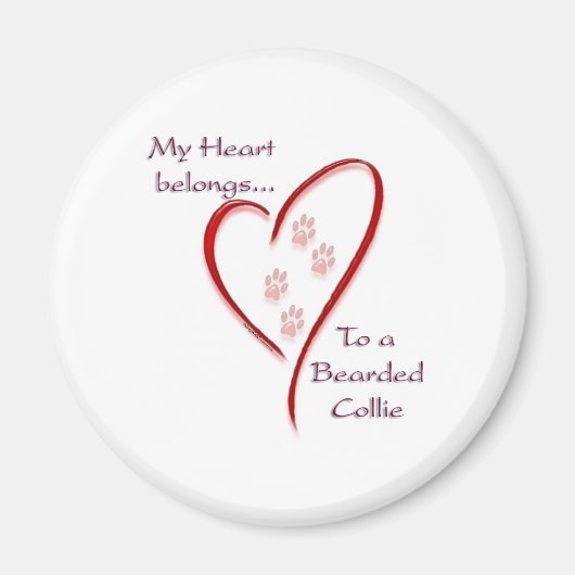Aimant Coeur de Collie hérité (Devant)