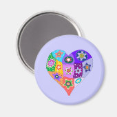 Aimant coeur de courtepointe Millefiori (Recto/Verso)
