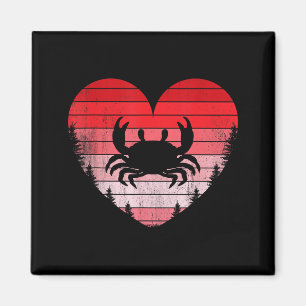 Aimant Cœur de crabe amour Saint-Valentin vintage rétro c