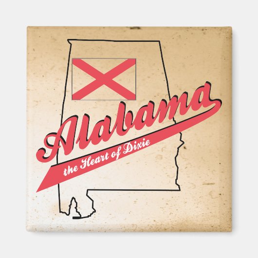 Aimant Coeur de Dixie en Alabama (Devant)