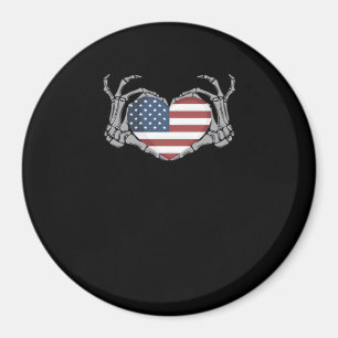 Aimant Coeur de drapeau américain