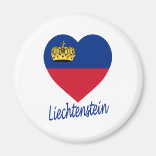 Aimant Coeur de drapeau de la Liechtenstein