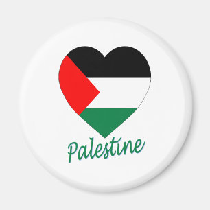 Aimant Coeur de drapeau de la Palestine