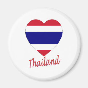 Aimant Coeur de drapeau de la Thaïlande